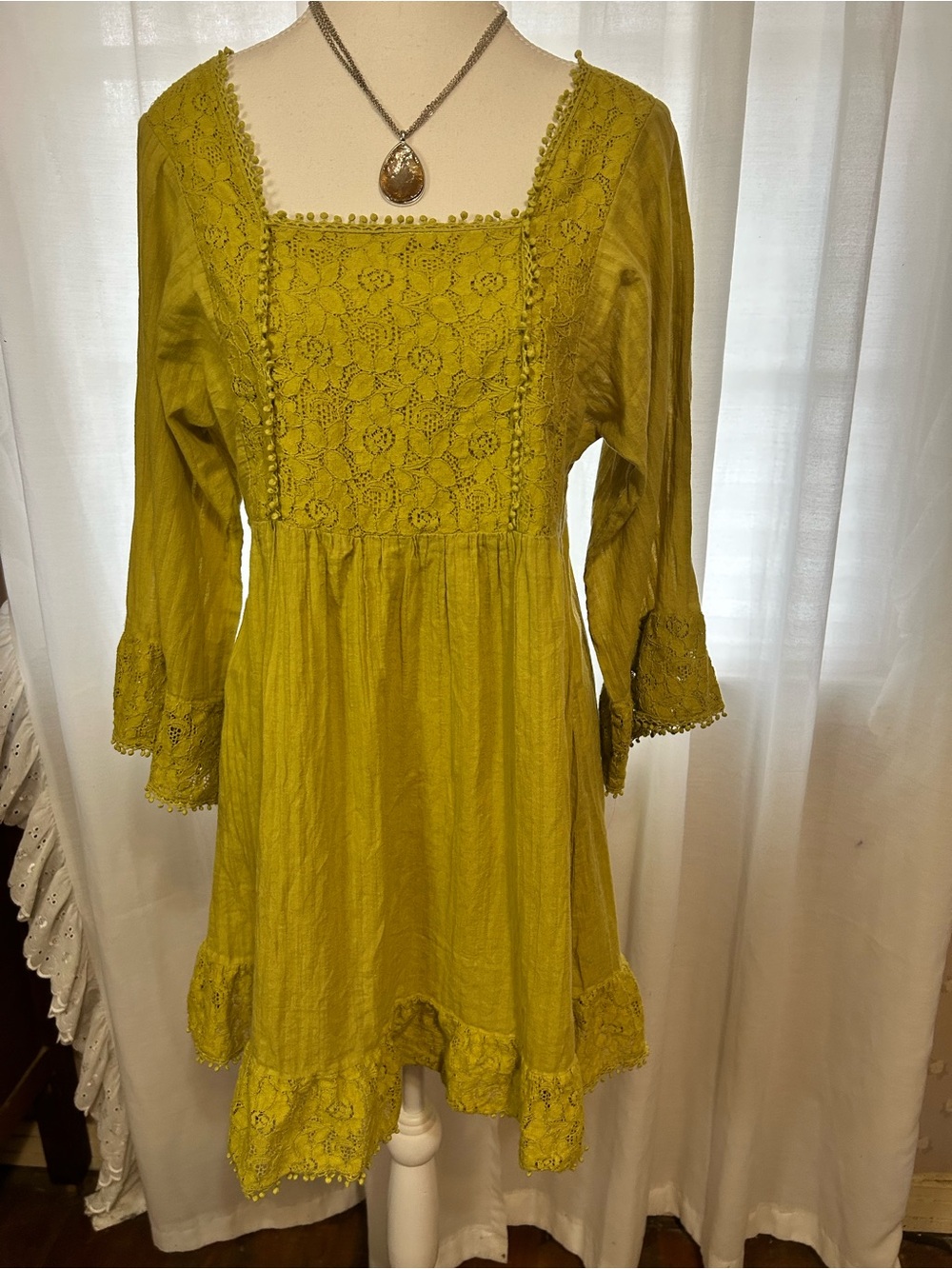 Paisley Peasant Boho Chic Cotton Free People Style S Top Lace Trim Cottagecore